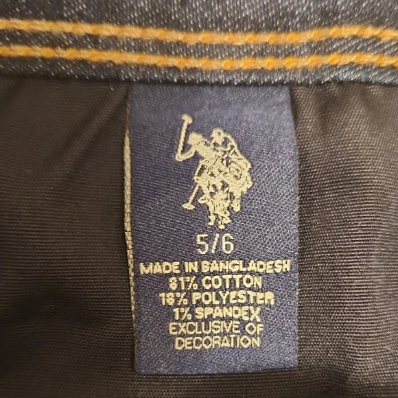 EUC U.S. Polo Assn. Jean Shorts Size 5/6 Dark Blue - Picture 4 of 11